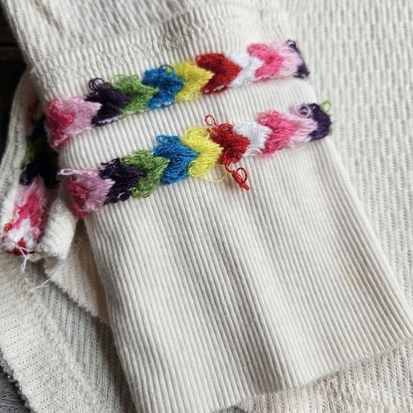 We The Free Rainbow Thermal Top Long Sleeve Scoop Neck Small - Picture 5 of 7